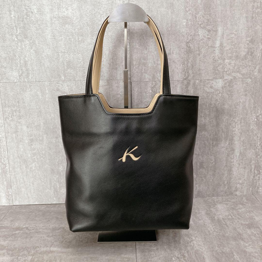 【未使用級】kitamura キタムラ カットワークロゴ　本革 レザー トート