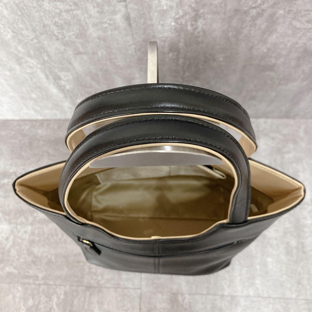 【未使用級】kitamura キタムラ カットワークロゴ　本革 レザー トート