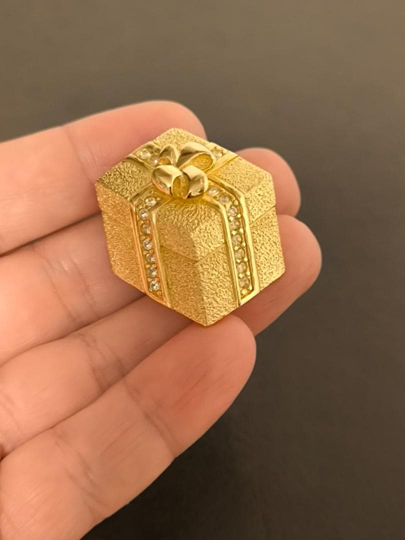ヴィンテージ ディオール Dior ギフトボックス ブローチ ゴールド