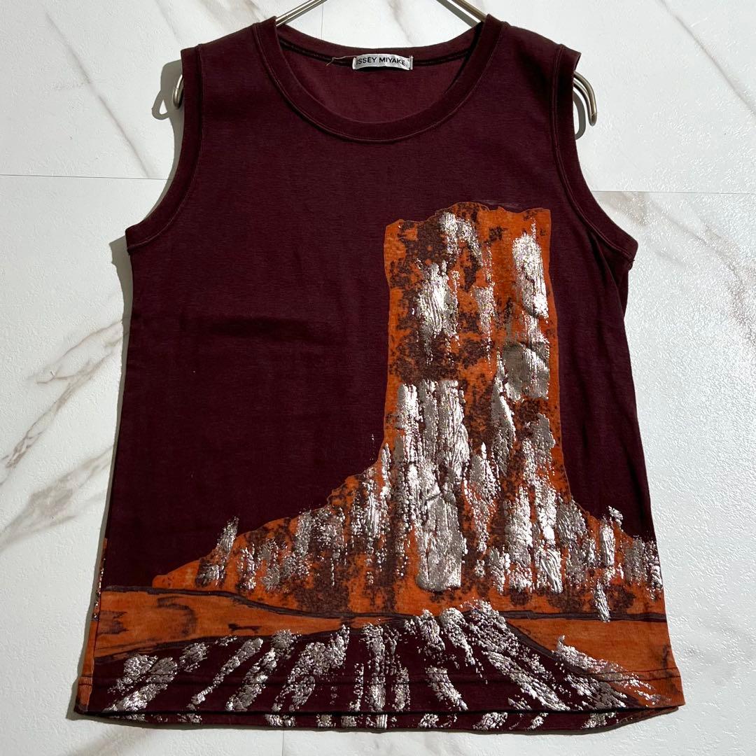 入手困難✨ イッセイミヤケ ノースリーブ タンクトップ プリント メンズ