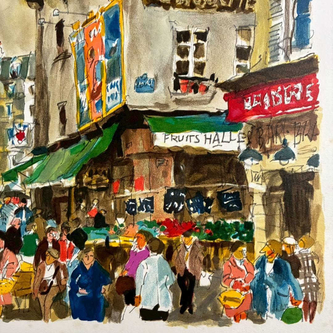 ⭐︎版画のみ⭐︎児玉幸雄「ムフタール通り」リトグラフ 直筆サイン有 額縁入 フランス