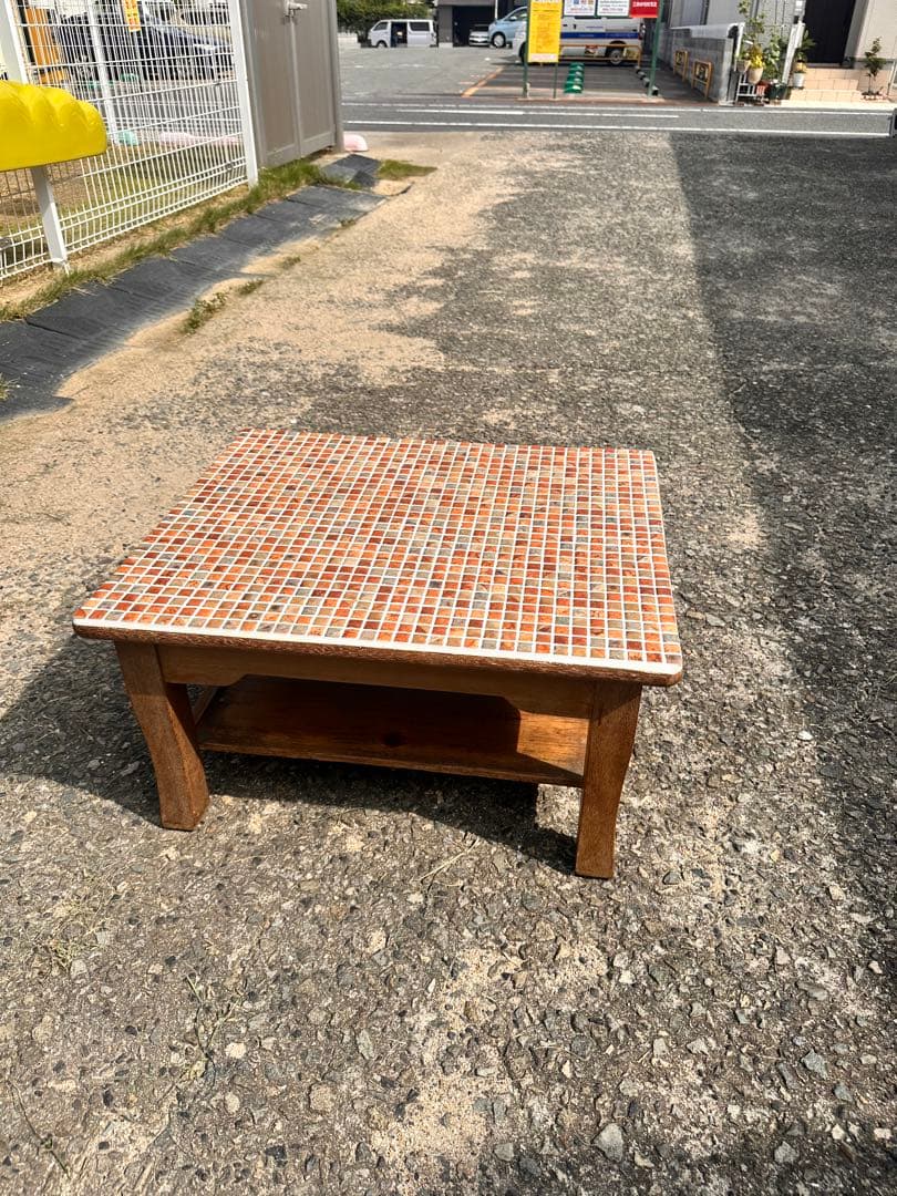 ヴィンテージ アンティーク　タイルトップ　コーヒーテーブル　ローテーブル