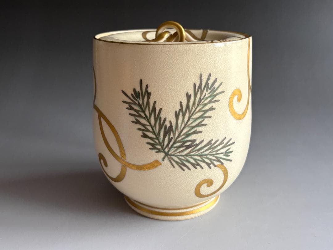 清閑寺釜　杉田祥平　色絵仁清松唐草画　水指　茶道具