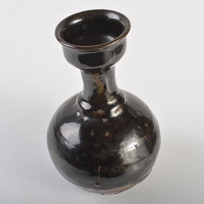 朝鮮美術　李朝　黒高麗　碗口瓶　C　R7411