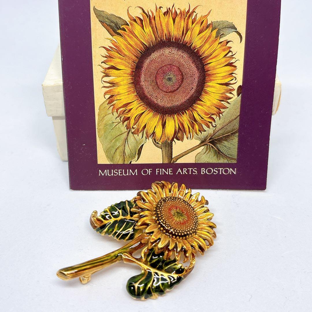 【箱付き】MFA ボストン美術館 ひまわり 向日葵 ブローチ ヴィンテージ
