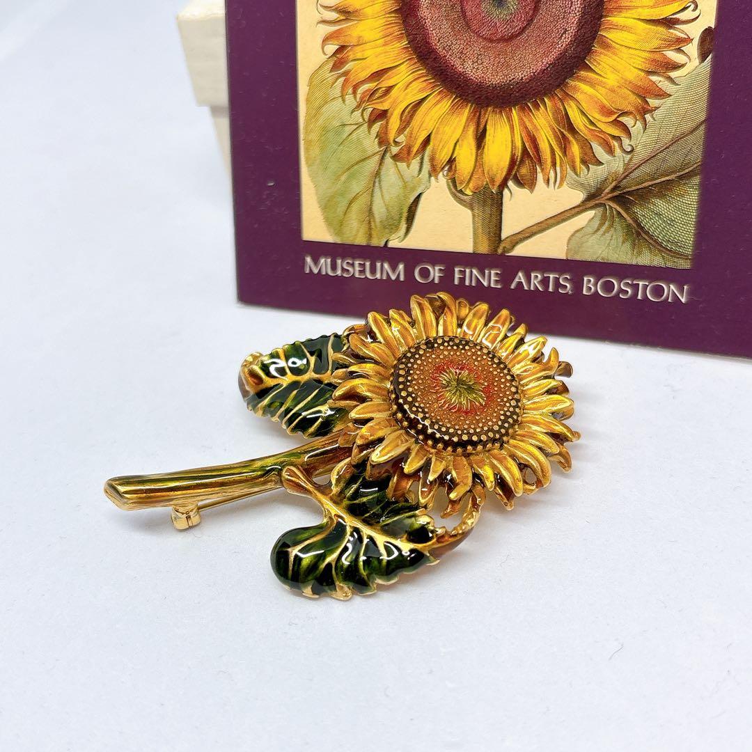 【箱付き】MFA ボストン美術館 ひまわり 向日葵 ブローチ ヴィンテージ
