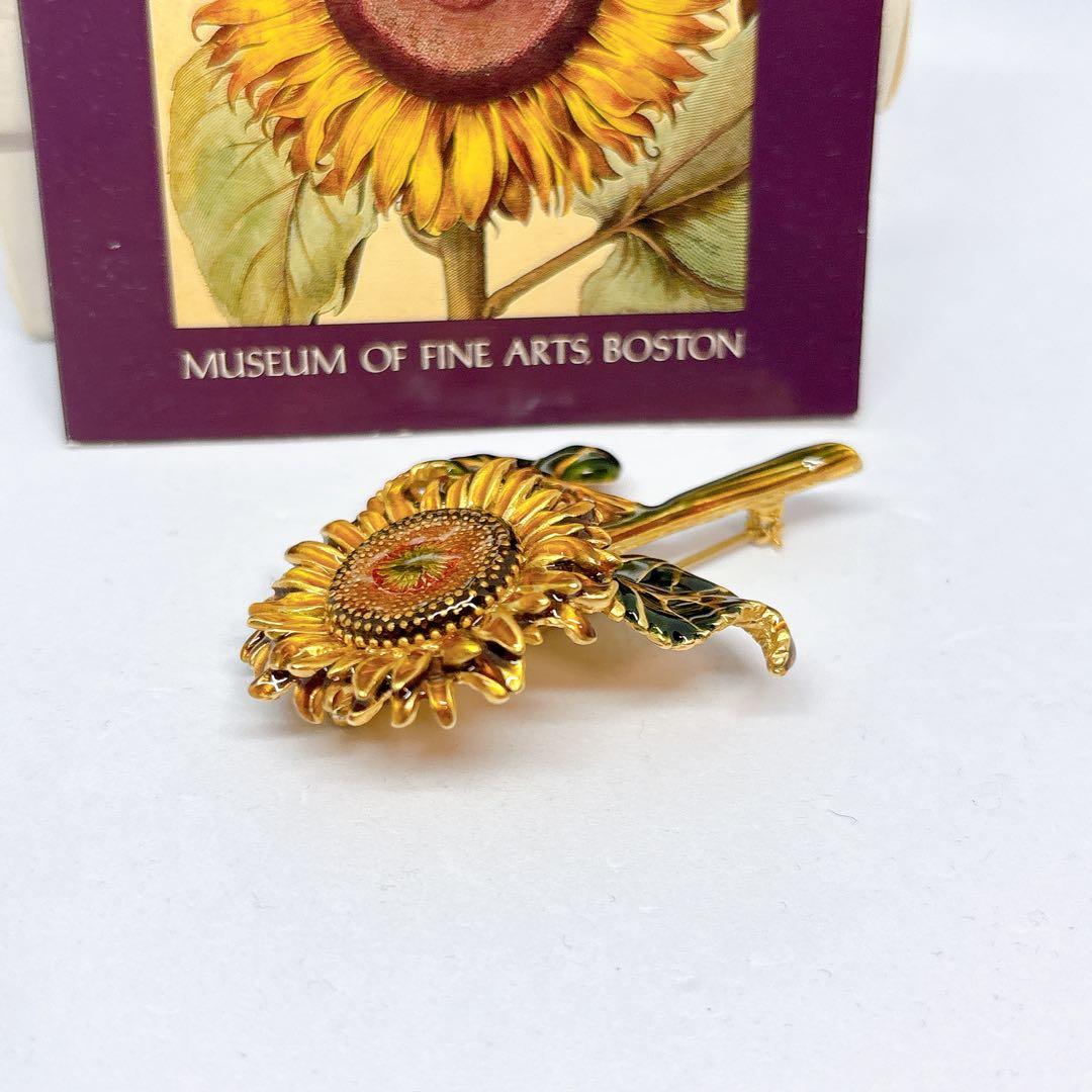 【箱付き】MFA ボストン美術館 ひまわり 向日葵 ブローチ ヴィンテージ