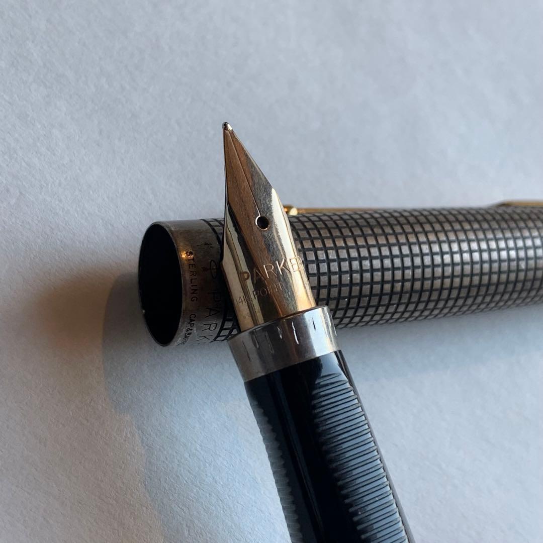 PARKER パーカー 万年筆 ペン先14Ｋ 14金 スターリングシルバー