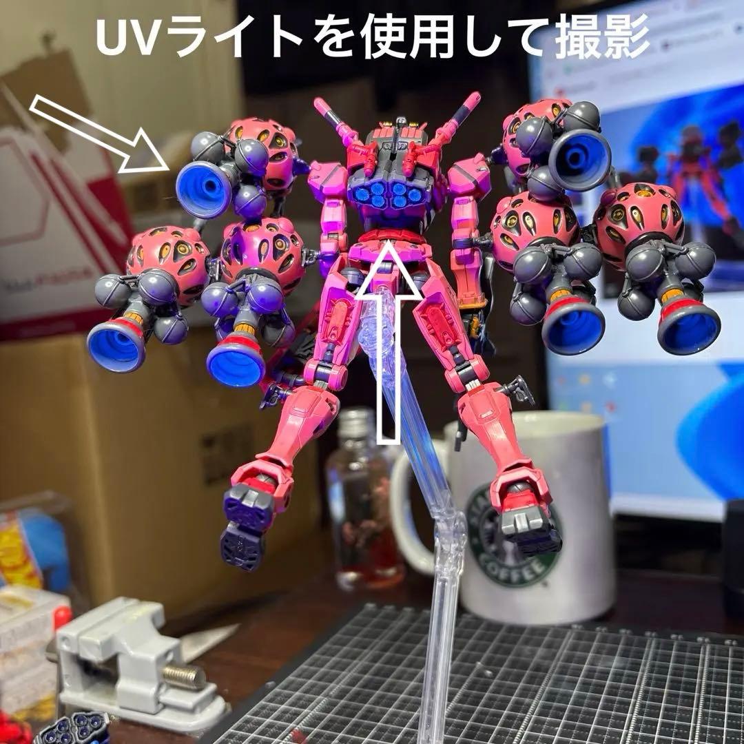 【完成品】HG 赤いガンダム　ビット6個　ザクバズーカ　部分塗装