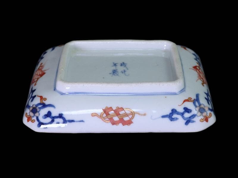 大聖寺伊万里　金襴手　亀甲紋に松竹梅　若松の図　長皿　E375AS-COw