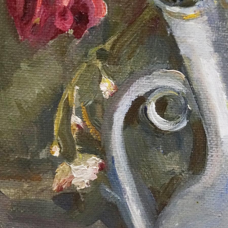 ナワシナ・クランジェフスカヤ『白い花瓶のばら』 8号 静物画 油彩 油絵 絵画