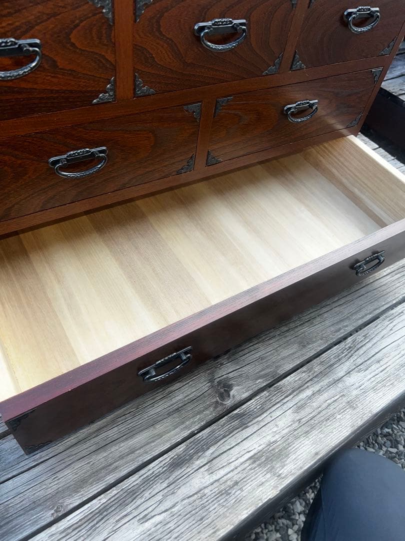 43 ケヤキ作り 桐材 民芸家具 小箪笥 定価80000円