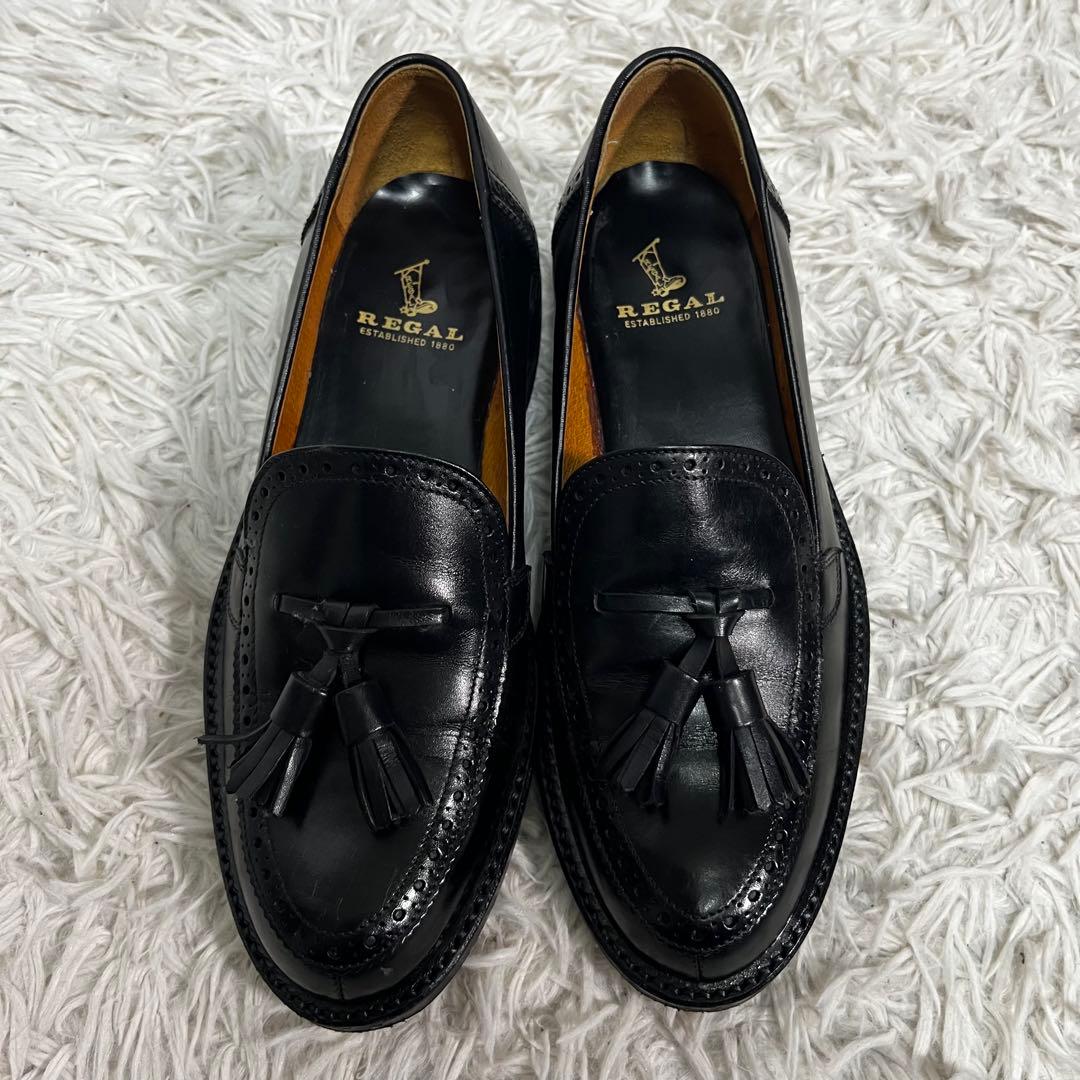 【美品】REGAL リーガル　タッセルローファー　メダリオン　24.5 ブラック