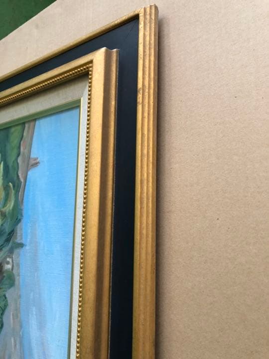 F10 額縁 額 絵画 油絵 絵 ブラック アンティーク ゴールド