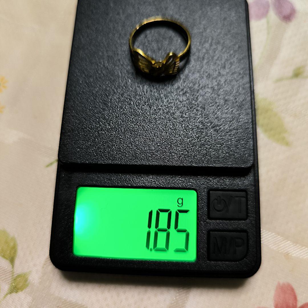 新品近い18K ゴールド リボン型リング素敵なデザイン指輪，一度だけ使いまして。