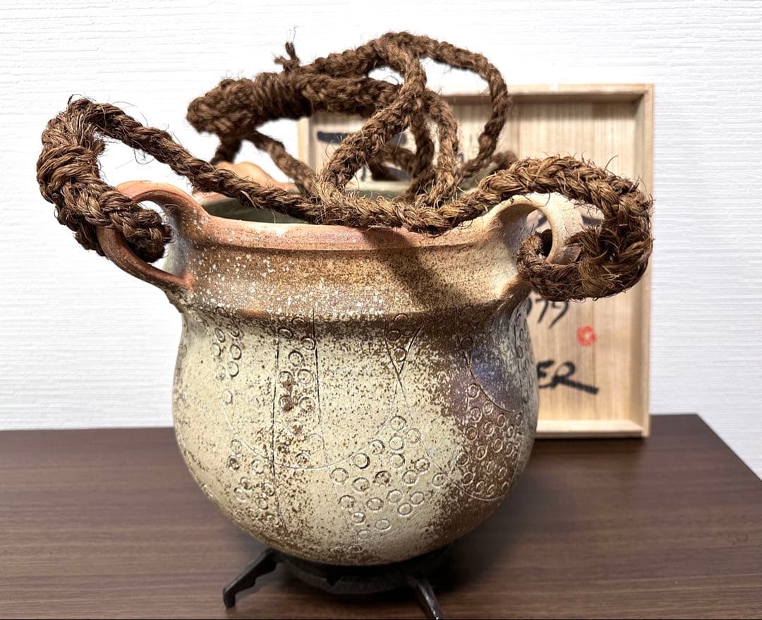 GerdKnapper ゲルトクナッパー 吊花入　１９７９年作　益子焼　真作保証