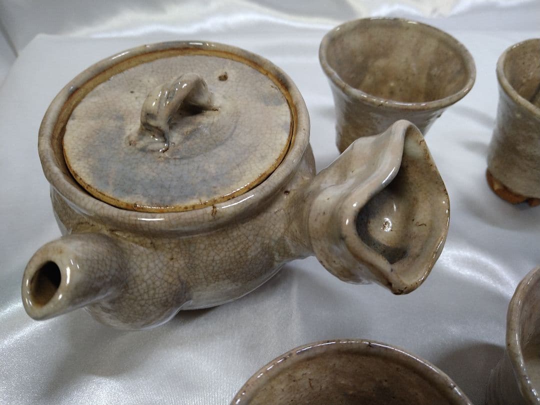 11代大和松緑 萩焼 番茶器揃 松緑窯 茶器 茶道具 陶芸品 美品