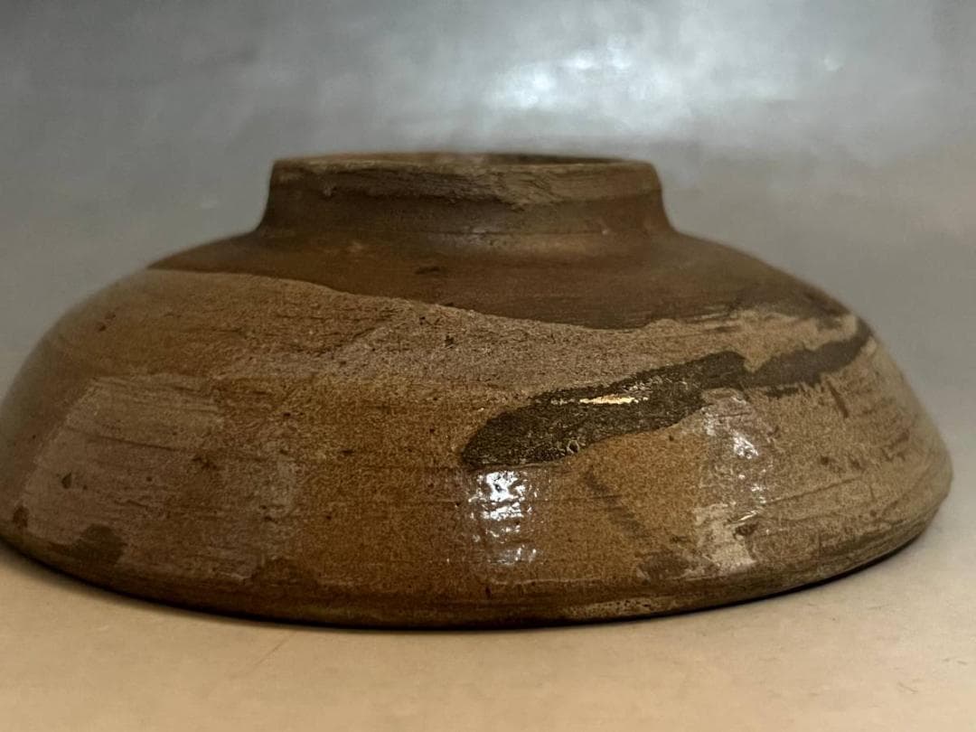 皿■古唐津 平皿 絵唐津 渦巻き 平杯 (江戸期)酒器 古美術 時代物 骨董品■