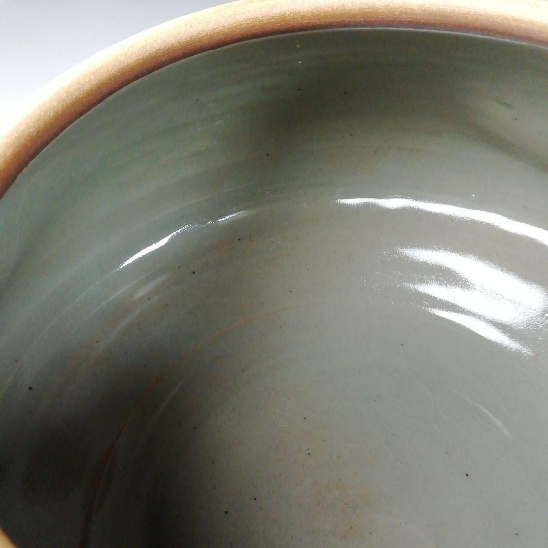 Ｔ２０１　水指　『雲鶴青磁蜜柑』『藤井永祥造』　共箱　茶道具