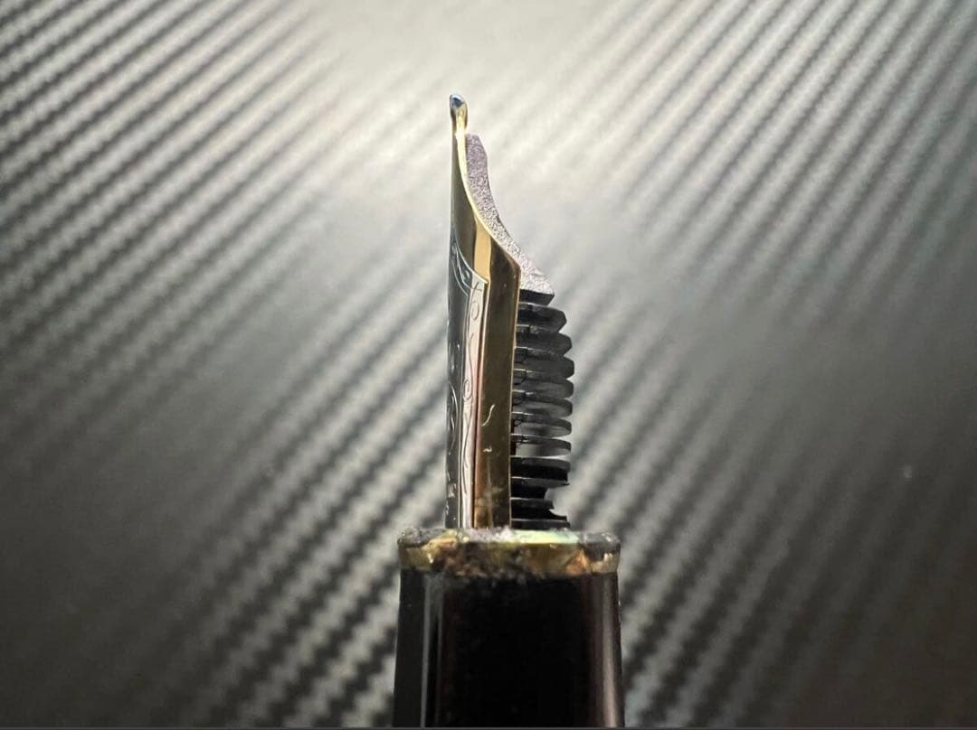 モンブラン 144 万年筆 M 中字 中白 ブラック 14金ニブ 後期モデル