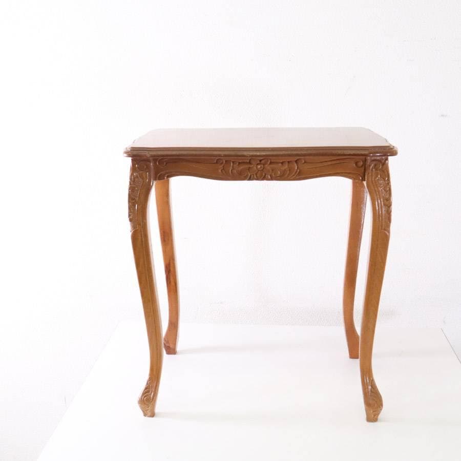 イタリア製クラシカル家具 象嵌細工 猫脚 ネストテーブル 中 幅45cm