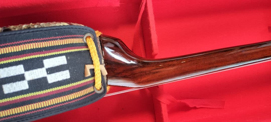 三線 黒檀 本皮一枚張りカマゴン 知念大工型