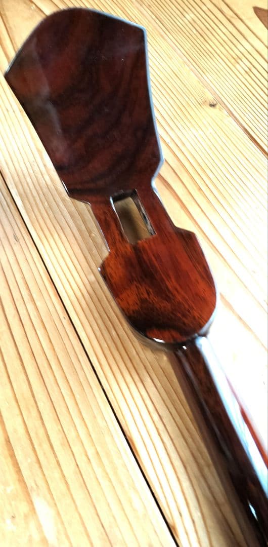 三線 黒檀 本皮一枚張りカマゴン 知念大工型