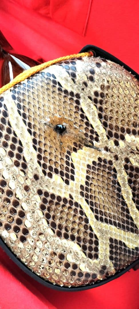 三線 黒檀 本皮一枚張りカマゴン 知念大工型