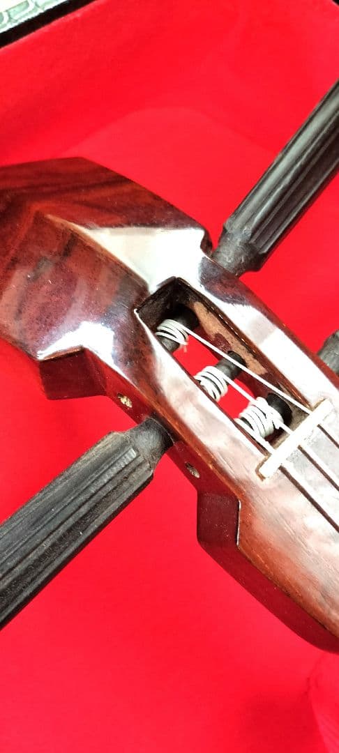 三線 黒檀 本皮一枚張りカマゴン 知念大工型