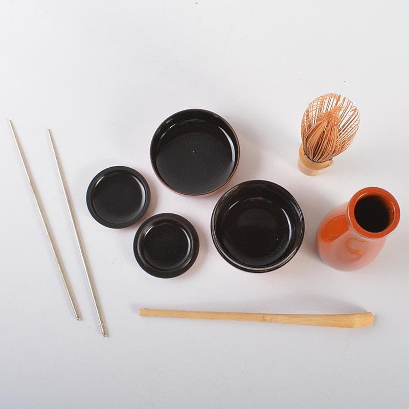 茶道具　面朱茶箱　茶碗　棗など　九点　一式　V　R6607