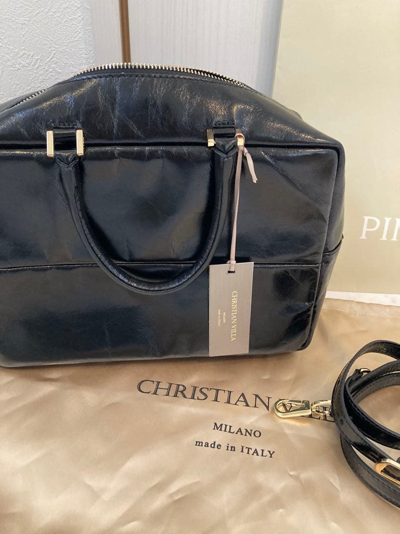 ピモンテ　CHRISTIAN VILLAスクエアファスナーボストンバッグ