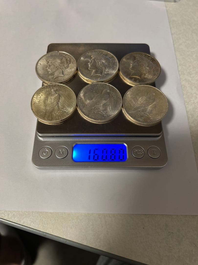 アメリカ　ピースダラー銀貨6枚セット(1922年5枚、1923年1枚)