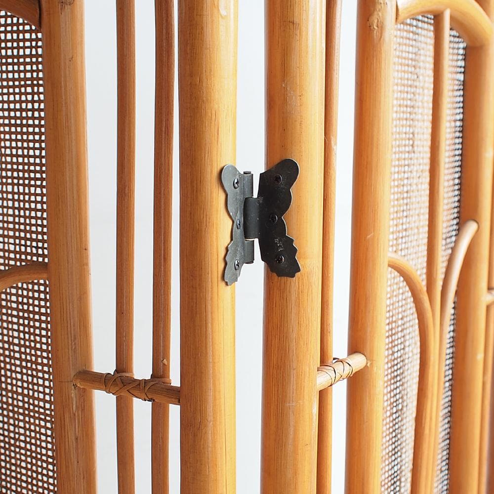 70's ビンテージ ラタンのパーティション 4枚組 レトロ ZR23772