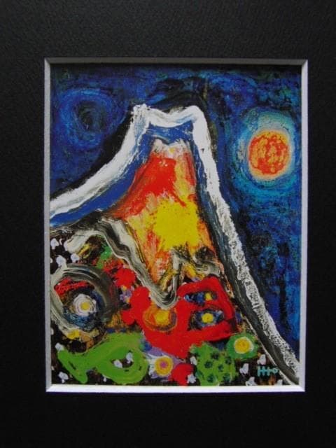 陣内一土、【秋夜】、希少画集の一部、高級額装付、状態良好