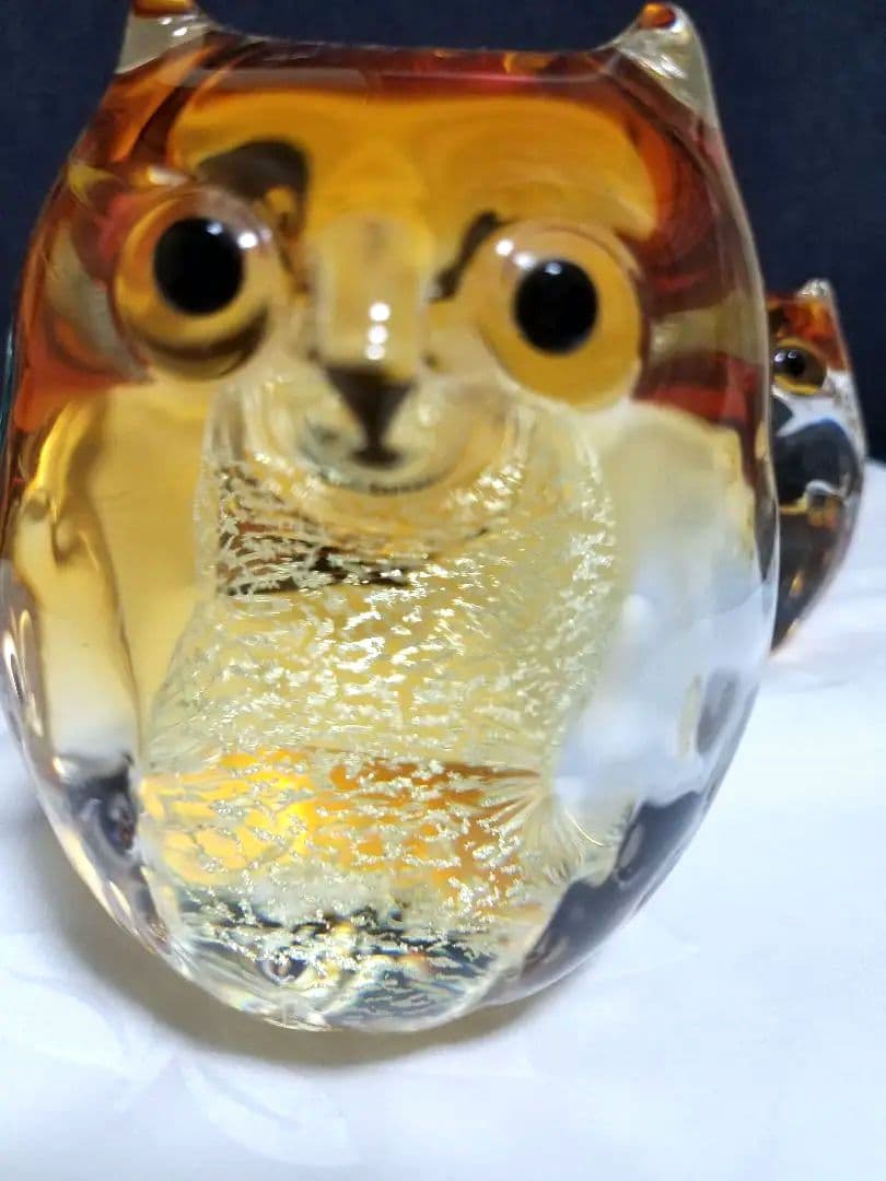 津軽びいどろ、フクロウ、3個セット☆