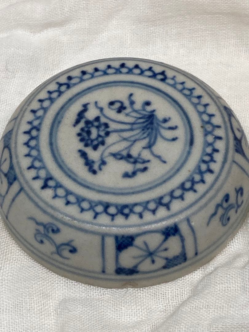 合器 合子 呉須 染付 安南 骨董 呉須 染付 中国骨董 ベトナム 香合 茶道具