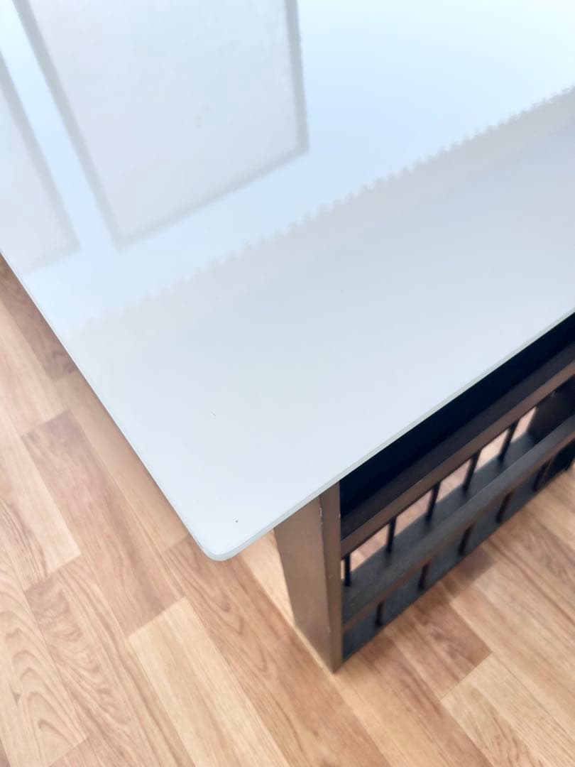 K.ダイニングテーブル　机　折りたたみ　白　ホワイト　黒