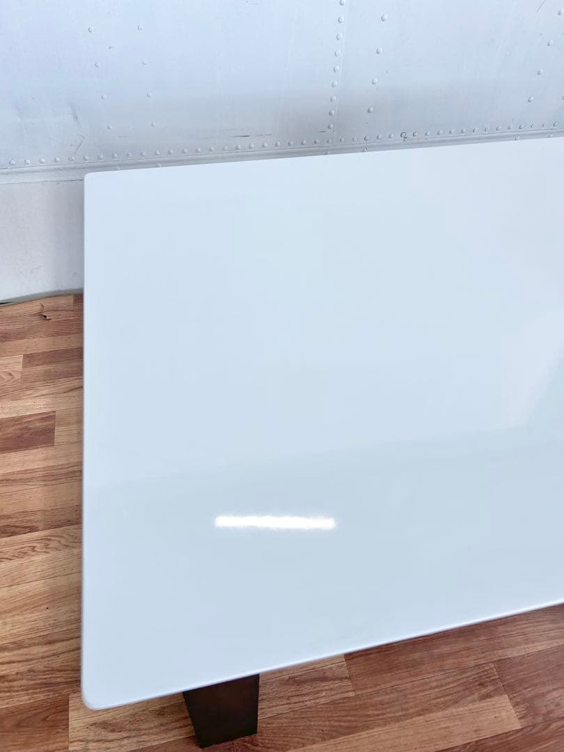 K.ダイニングテーブル　机　折りたたみ　白　ホワイト　黒