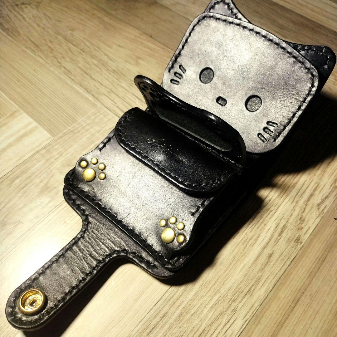 【ハンドメイド】猫のバイカーズウォレット　財布