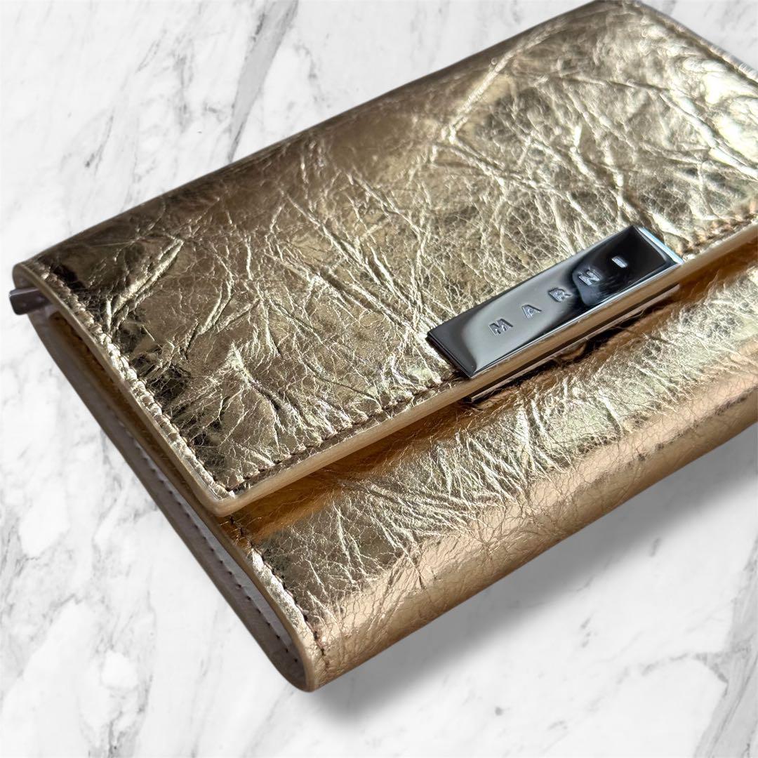 MARNI マルニ　Prisma Wallet　ゴールド　プリズマ　財布 ミニ