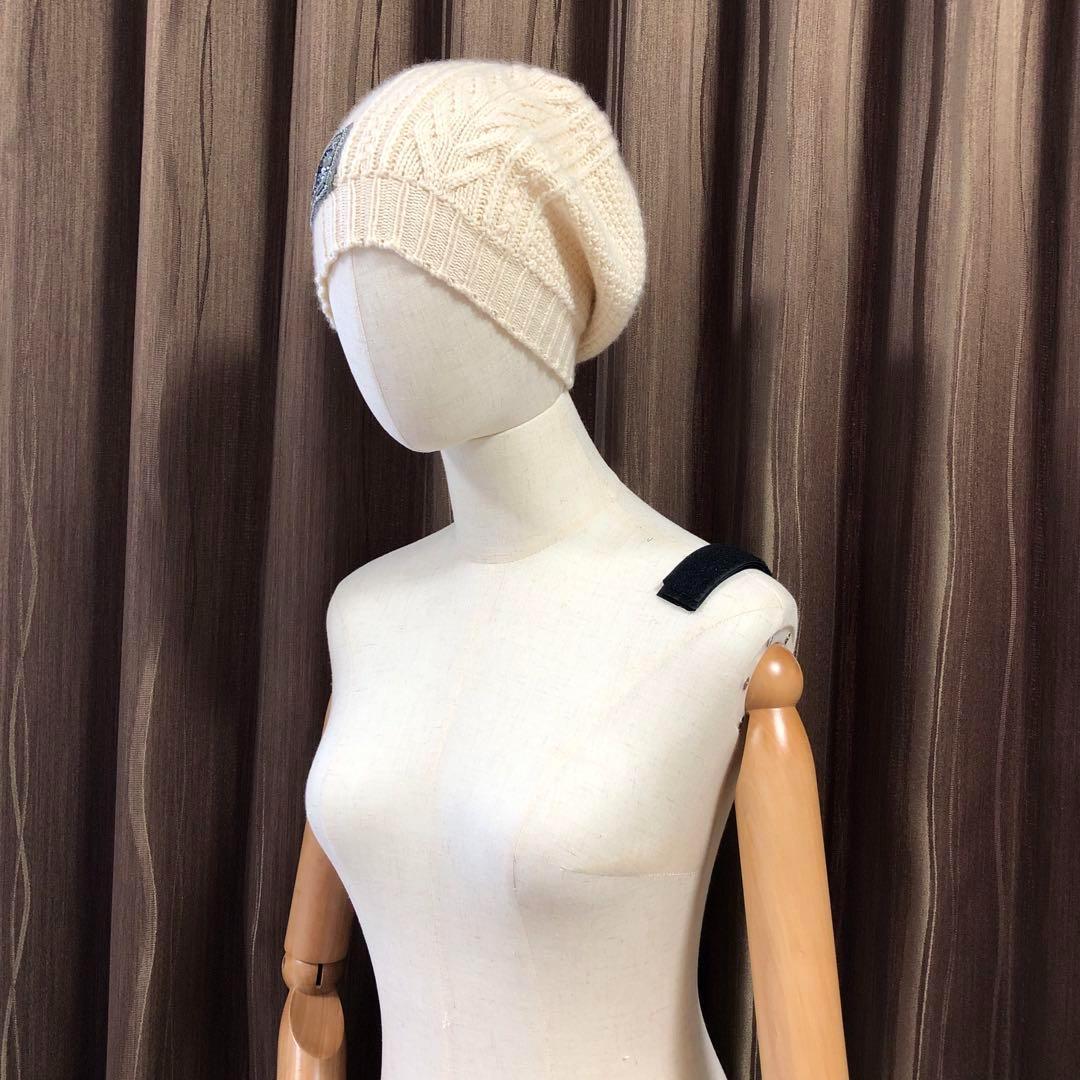 美品✨シャネル カシミヤ100％ ニットキャップ ココマーク ラインストーン付き