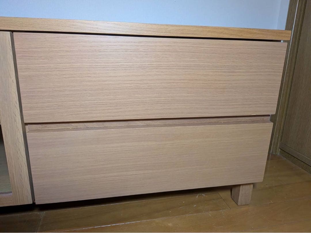 ■送料込■無印良品 木製テレビボード オーク材 110 収納棚 TV台家具 廃盤