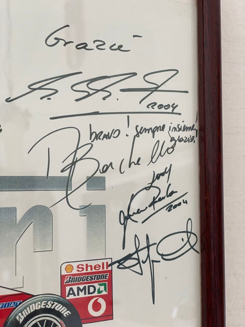 F1 世界選手権 サイン入り印刷物 2004年