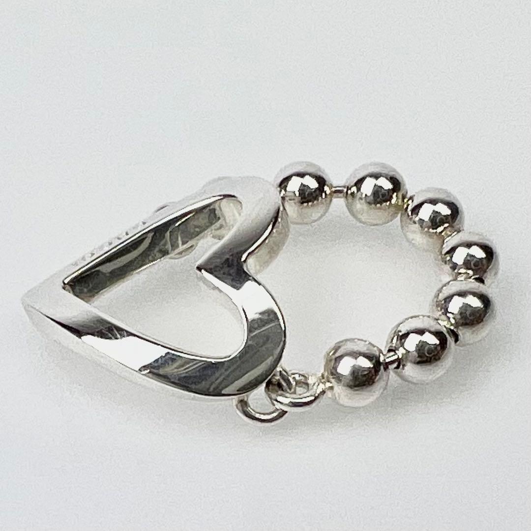 GUCCI グッチ ハート ボールチェーン リング 指輪 10号 シルバー