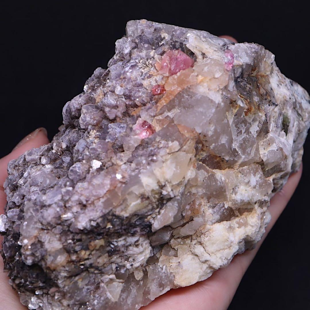 ピンクトルマリン 母岩 スモーキークォーツ 電気石 758,4g T632 原石