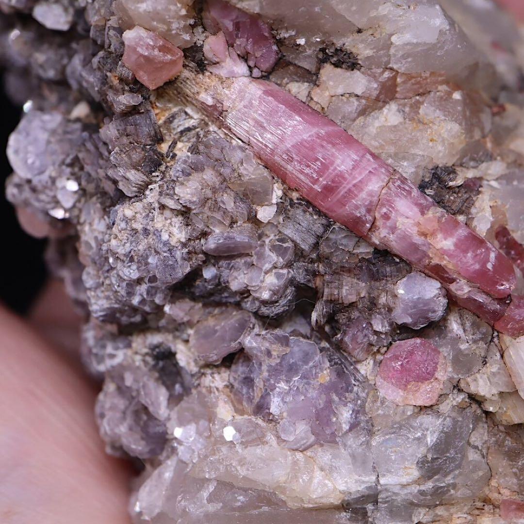 ピンクトルマリン 母岩 スモーキークォーツ 電気石 758,4g T632 原石