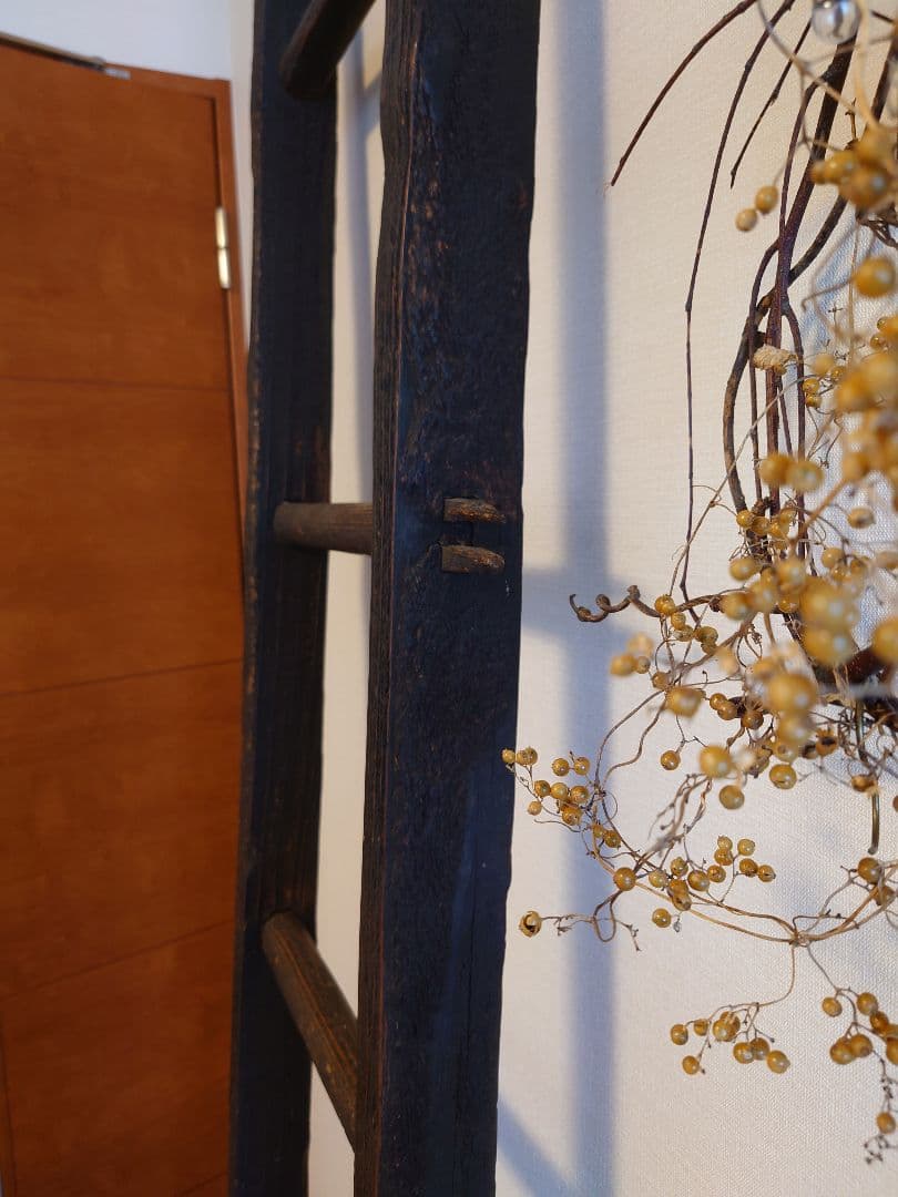 【希少】骨董 古いはしご（釘なし）岐阜 古民具 古道具 民芸 古民家アンティーク