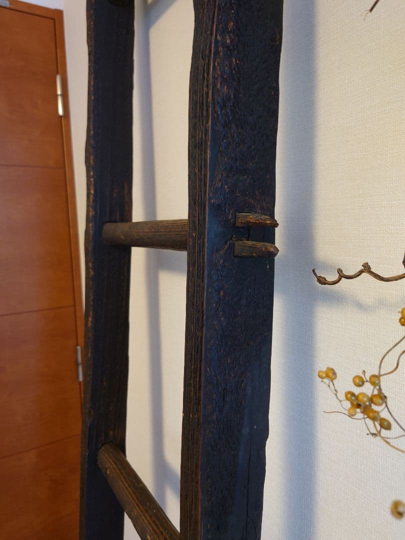 【希少】骨董 古いはしご（釘なし）岐阜 古民具 古道具 民芸 古民家アンティーク