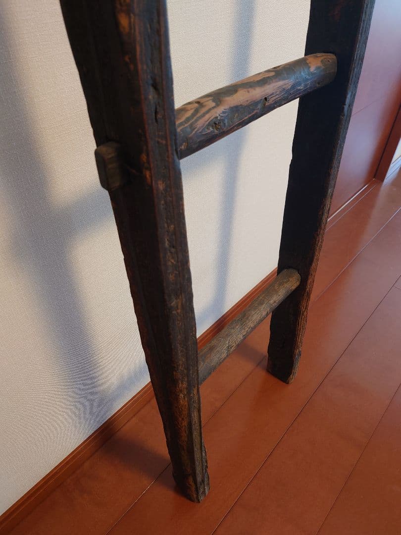 【希少】骨董 古いはしご（釘なし）岐阜 古民具 古道具 民芸 古民家アンティーク