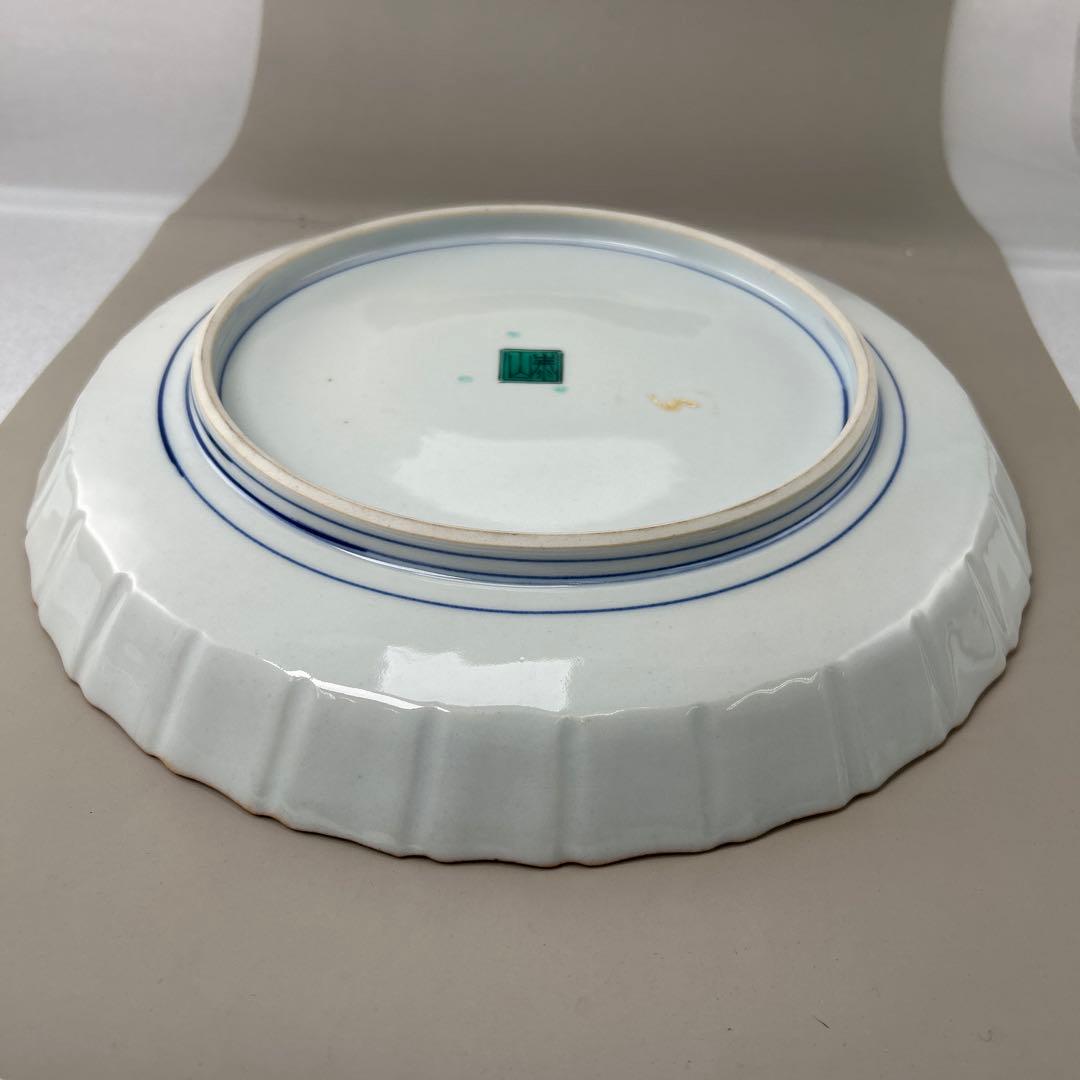 九谷焼 色絵 牡丹図 節皿 武腰泰山 共箱入B007